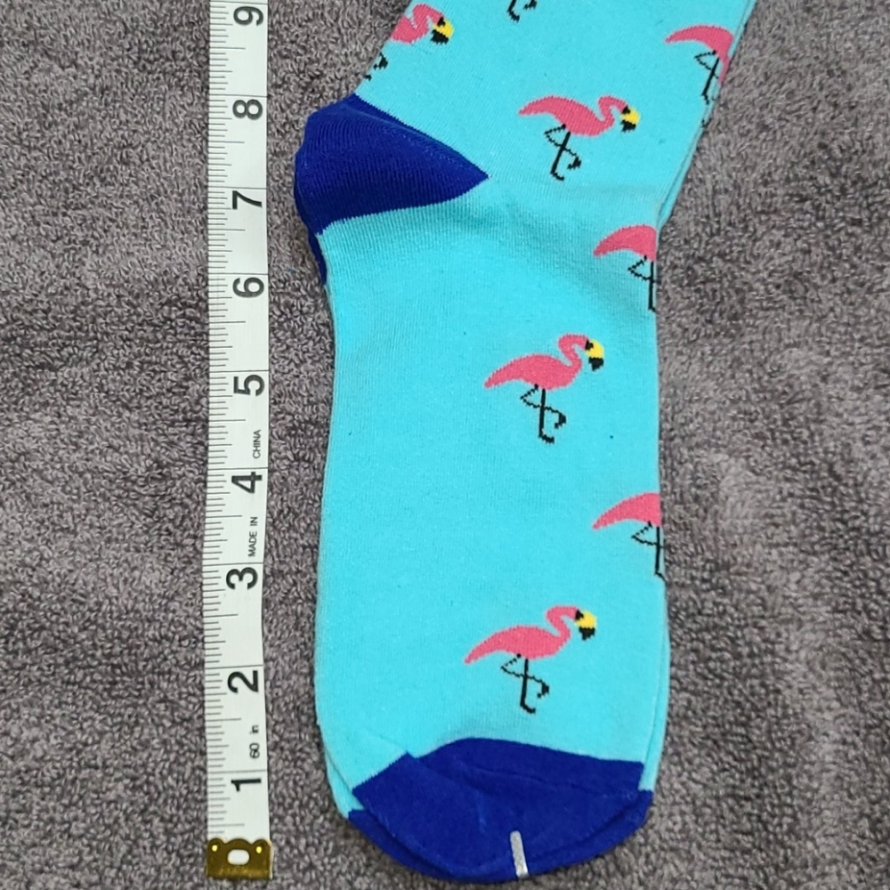 Pink flamingos! Blue toe socks - Picture 16 of 16